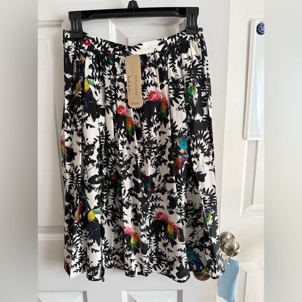 Nicole Miller Multicolor Floral A-Line Skirt